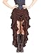 Steampunk Victorian Cosplay Costume Womens High-Low Show Girl Skirt C1367 (Chocolate) (Medium)