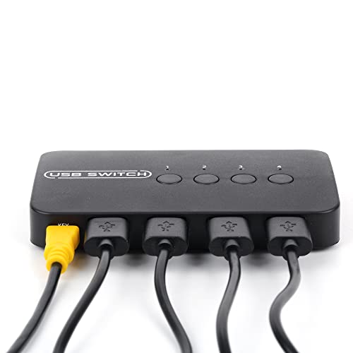 USB Switch Selector 4 Port, USB Switch Box 4 in 4 Out for 4 Computers Sharing 4 USB Devices