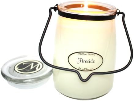 Milkhouse Candle Company, Creamery Scented Soy Candle: Butter Jar Candle, Fireside, 22-Ounce