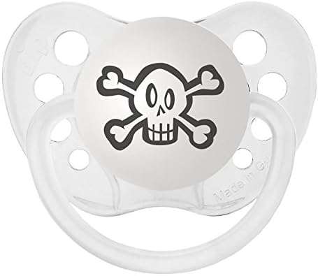 Personalized Pacifiers Skull Pacifier in Clear/Black