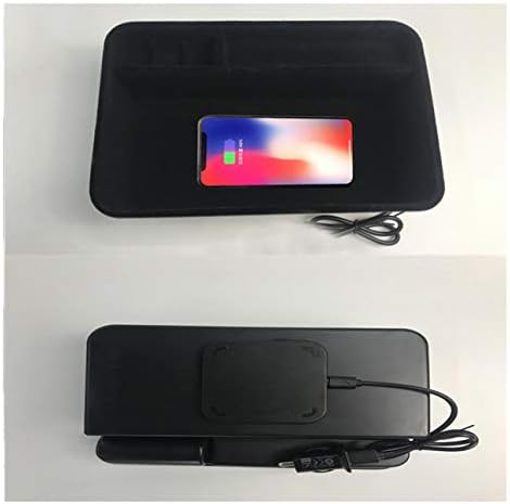 Central Armrest Storage Box Mobile Phone Wireless Charging car Accessories with S10+ S10e S9 Note 9, Xs Max XR X 8 Plus for 2016 2017 2018 Patrol Y62