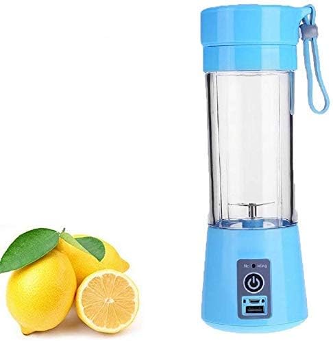 gs GREATERSCAP Portable USB Electric Blender Juicer Cup Plastic Fruit Juicer Grinder 380ml Juice Blender Fruit Juicer Cup Bottle (Multicolour)