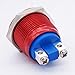 Twidec/19mm Waterproof Red Metal Shell Momentary Flat Push Button Switch 3A/12~250V SPST 1NO Start Button for car Modification Switch M-19-R-P