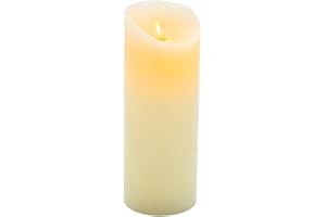 Restaurantware-3 x 8 Inch Flameless Pillar Candle, 1 Programable LED Pillar Candle - Dancing Flame, for Home, Weddings, and P
