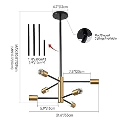 RUIYEY Modern Chandeliers for Dining Room, Black