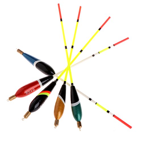 ULKEME 5Pcs Angling Bobber Fishing Float Tackle Gear Balsa Wood Carp Buoy Accessories