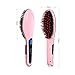 Ocathnon Magic Electric Hair Brush Faster Straightening Styling Comb Digital Anti Static Ceramic Hair Straightener Heating Hair Brush-Pink