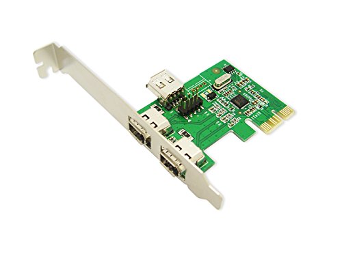 JXSZ PCI-Express to 2+1ports 6Pin IEEE 1394A Firewire 400Mbps DV Video Capture Card with Header+6P-4P Cable