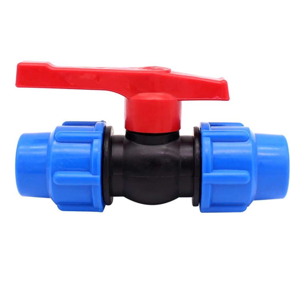 Ball Valve Connector, 25mm MDPE Irrigation Pipe Fittings Valve, Plastic Ball Valve Shut-Off Stop Tap Valve for Water Pipe Compression Fittings