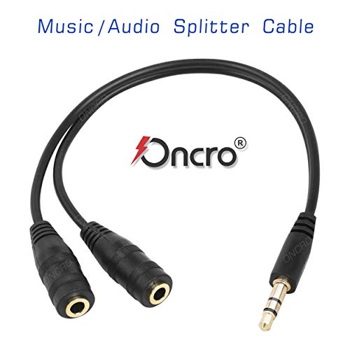 ONCRO® Trending 3.5mm Stereo Splitter Audio Jack 1 Male to 2 Female Earphone Headset Cable for PC Smartphone Pad Headset