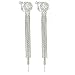 Latigerf Fashion Jewelry Women's Silver tone Long Tassels Screw Back Clip on Earring for Girl Rhinestone