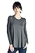 82 Days Women'S Rayon Span Super Comfy Long Sleeves Round Hem Tunic - Solid