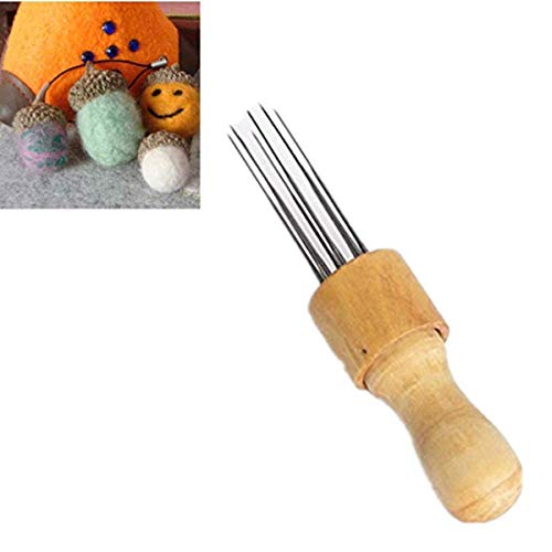 DW Needle Felting with Solid Wood Handle Clover Felt Stitch Punch Tool