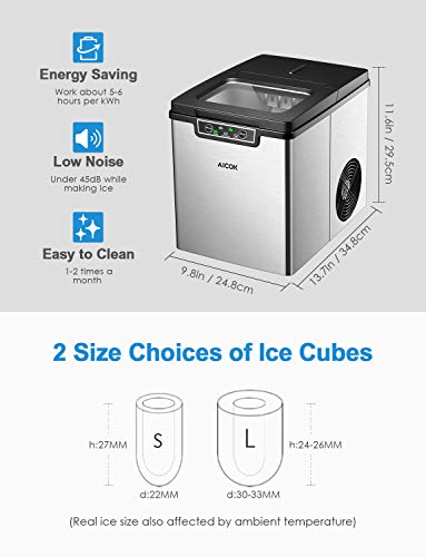 2 Countertop+Ice+Maker+Aicok+Stainless