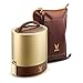 Vaya Tyffyn 33.5 oz, Gold, Vacuum Insulated Lunch Box with Bagmat - 3 Copper finished Stainless Steel Food Storage Containers- BPA Free, Eco-Friendly Bento Box (Color:Gold)