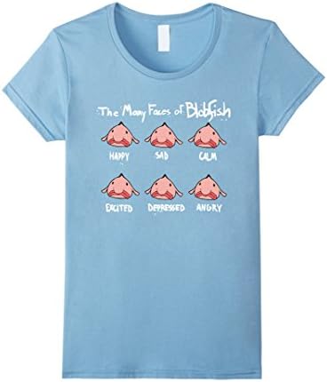 Womens The Many Faces Of Blobfish T-Shirt Small Baby Blue
