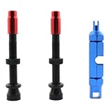 Tubeless Presta Valve Stem Kit | 44mm / 60mm Bike Tubeless Presta Valve Stem with Valve Core Remover Tool - Alloy Presta Valve Stem Caps- Super Light Alloy - Pair - Choose Color/Size
