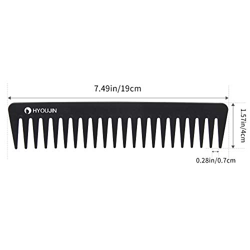 HYOUJIN 601 Black Carbon Wide Tooth Comb,100% Anti static 230℃ Heat Resistant,Detangling Comb,Detangler Hair Comb for Long Wet hair Hair Straighten Curly Hair - Thumbnail 6