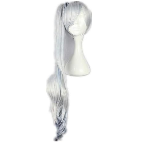 NiceLisa Halloween Party Cosplay Perücke langen lockigen grauen blauen Clip auf Pony Kostüm Perücken