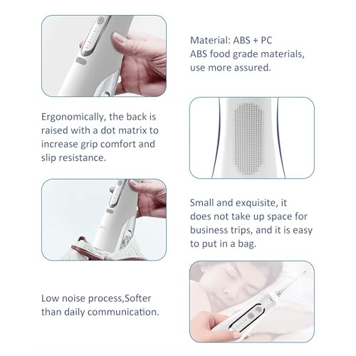 R REVA Cordless Dental Water Flosser for Teeth, Gums & Braces - Electric Oral Irrigator 310ML, 4 Modes, Rechargeable, 4 Jet Tips, Smart Memory, 360° Nozzle, IPX7 Waterproof & Low Noise (M209 - White)