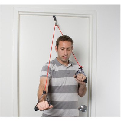 CanDo 10-5041 Tubing Shoulder Pulley Exercisers, Light, Red