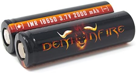IMR 18650 Flat Top 2000mAh 3.7V High Drain LiMn Demonfire Rechargeable Battery (2 Pieces)
