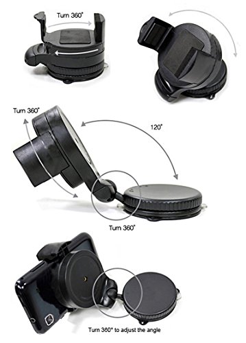 FlyStone Universal 360 WINDSCREENKIT MOUNT Flex Grip Lightweight Windshield Dashboard Car Mount Holder (Black)