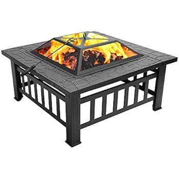 Amazon Com Ssline Metal Fire Pit Bowl 32 Inch Outdoor Patio Wood