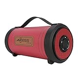 AXESS SPBT1082-RD Portable Bluetooth Indoor/Outdoor 2.1 Hi-Fi Loud Speaker with Built-in 4