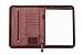 Professional Business Portfolio Padfolio Organizer With iPad Mini or Tablet Holder, Zipper, Paper Pad, Card Holders, Pen Holder, Briefcase Style Retractable Handles - Brown
