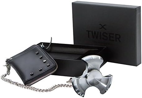 Twiser Lush Premium Fidget Spinner| 100% Stainless-Steel| 4-6 Minutes Silent Spin Time| BONUS -1 Wallet Case with [Card Holder &amp; Pocket Chain] + 1 Luxury Gift Box| Unique 3 Pack 