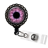 Purple Eyes Optometry Eye Doctor Black Retractable ID Tag Badge Reel