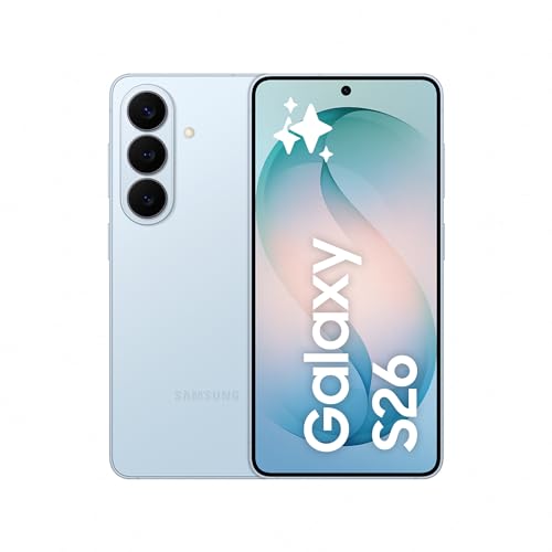 Galaxy S26, 256GB, Teléfono Móvil con Galaxy AI, Cámara 50MP, 12GB RAM, Batería 4300mAh, Garantía del Fabricante 3 Años + 1 Año Extra, Color Azul Cielo (Versión Española)