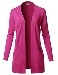 Awesome21 Women's Casual Solid Long Sleeves Open Front Raglan Long-Line Soft Sweater Viscose Knit
