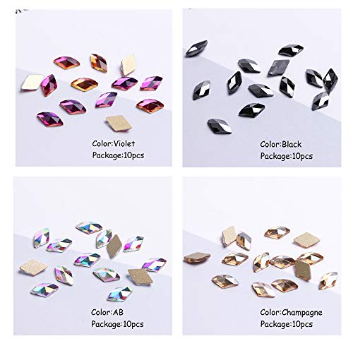 Clearance! Flatback AB Crystal Rhinestone Gems Pearls 3D Nail Art Decoration Kit Glitter Nail Art Craft by Fxbar (A)