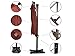 Abba Patio Offset Patio Umbrella 11-Feet Hanging Cantilever Umbrella with Cross Base and Umbrella Cover, Dark Red