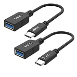 [2Pack] iXCC USB Type C to USB 3.0 Type A Adapter, Charge and Sync Cable, On The Go (OTG Host Cable) for Type-C Supported Devices (6 Inch)
