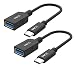 [2Pack] iXCC USB Type C to USB 3.0 Type A Adapter, Charge and Sync Cable, On The Go (OTG Host Cable) for Type-C Supported Devices (6 Inch) primary
