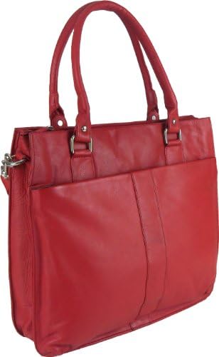 UNICORN Womens Real Leather Bag 14" Laptop, A4 Notepad, ipad , kindle, Ebook or Tablets holder -Red #4Q