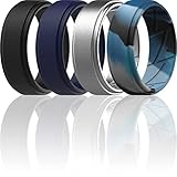 ThunderFit Silicone Wedding Rings for Men, Airflow