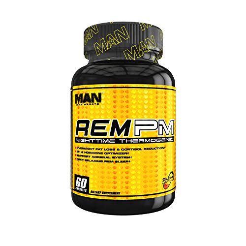 MAN Sports REM PM Sleep Aid, Night Time Thermogenic Fat Burner, Stimulant Free Weight Loss Supplement, 60 Capsules