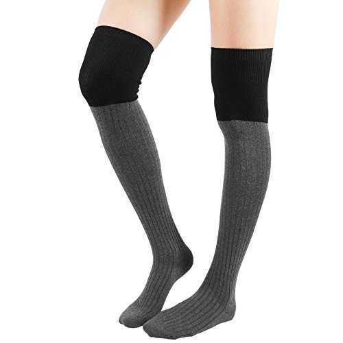 Wowfoot women s rib over the knee thigh high socks cott…