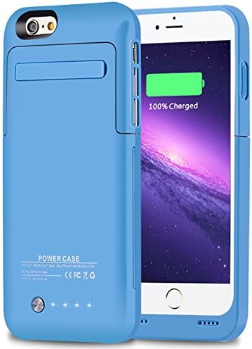 iPhone 6 Battery Case Slim External Battery Backup Charger Case 3500mah Fast Rechargeable Charging Case for iPhone 6/6S 4.7 inch by Fantasic LLC (Blue)