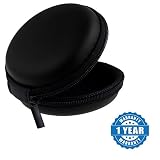 Captcha Round Earphone Carrying Case - Multi Purpose Pocket Storage Travel Organizer Case for Headphone, Pen Drive,Memory Card and Data Cable (One Year Warranty)