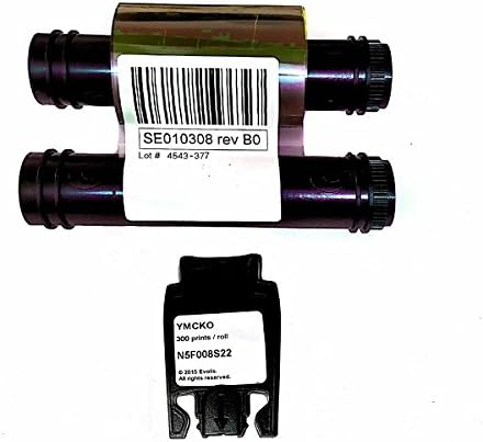 Evolis Consumables, YMCKO Color Ribbon, Primacy Compatible, 300 Prints, 1 Roll N5F008S22 (Without Cassette)
