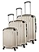 Travelcross Columbia Luggage 3 Piece Lightweight Spinner Set (Champagne)