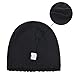 Janey&Rubbins Men‘s Stylish Knit Visor Brim Beanie Hats Fleece Lined Skull Ski Caps (Black)