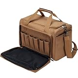 YUOTO Tactical Pistol Range Bag Gun Ammo Shooting Duffle Bag Tan