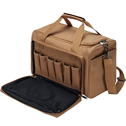 YUOTO Tactical Pistol Range Bag Gun Ammo Shooting Duffle Bag Tan