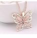 CJESLNA Rose Gold butterfly Pendant Necklace Stainless steel Fashion Women Jewelry